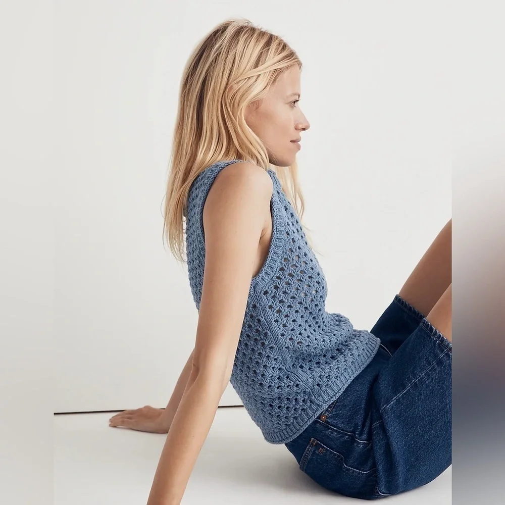 Madewell Open-Stitch Crop Sweater Vest NL192